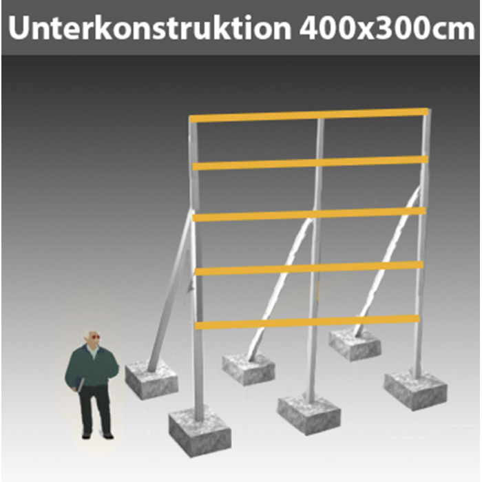 Unterkonstruktion für Schild 1.9 B450 x H300cm Ges.H500cm