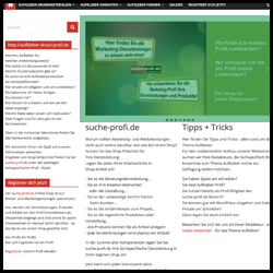 Werben auf Profi-Seiten - Slider